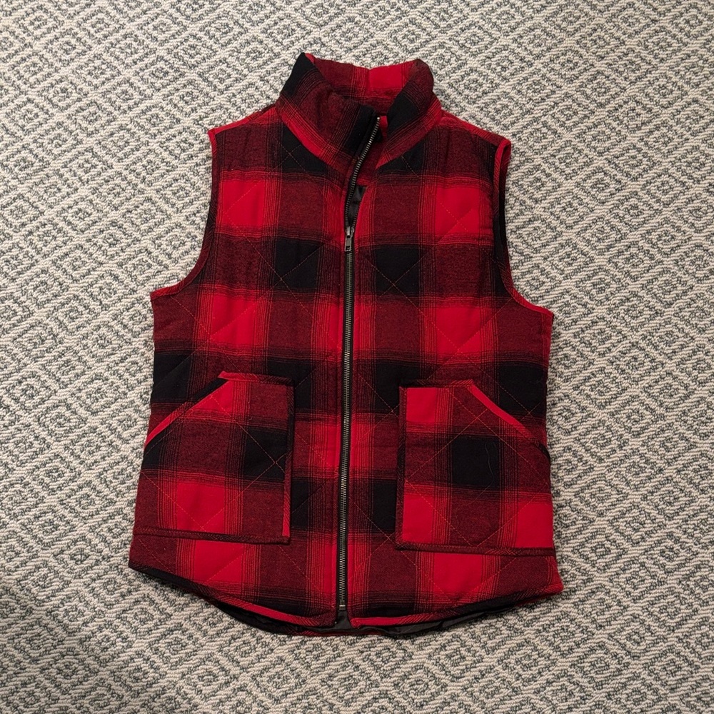 BE COOL Red and Black Checkered Vest